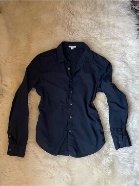 James perse standard navy blue long sleeve button men’s shirt